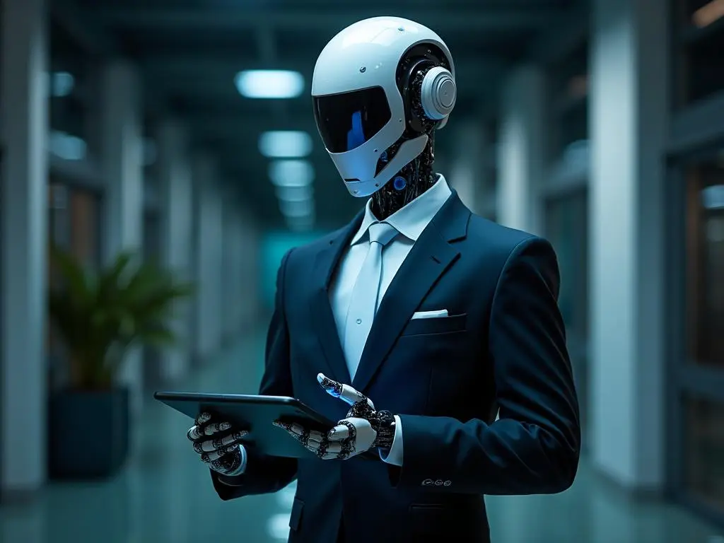 Robô profissional representando IA e tecnologia
